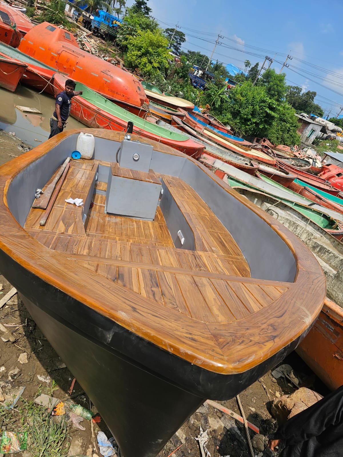7.3 Meters Slope boat Design with Teak Wood